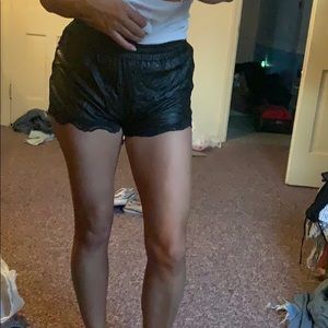 Faux leather shorts